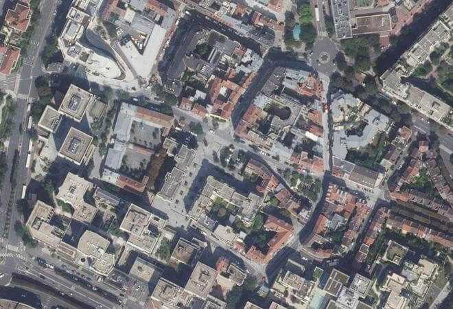 Vue aérienne Marché Zola, Suresnes