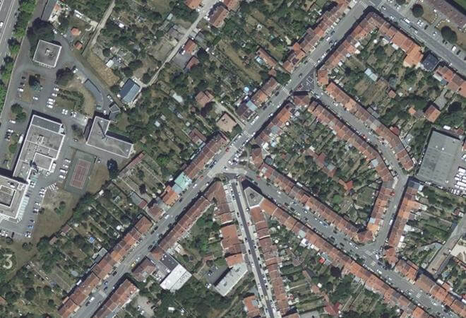 Vue aérienne Micro-marché du quartier de Tourtel, Vandœuvre-lès-Nancy