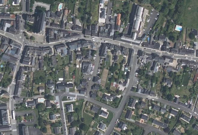Vue aérienne Parking des Tonnelles, Bécon-les-Granits