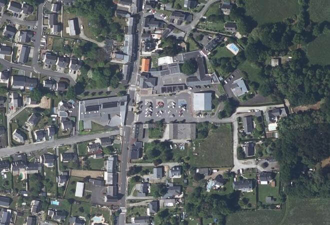 Vue aérienne Parking Jules Verne, Vigneux-de-Bretagne