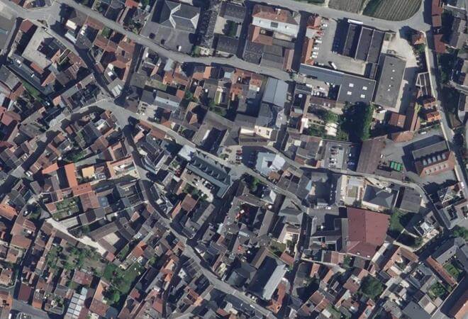 Vue aérienne Place Carnot, Verzenay