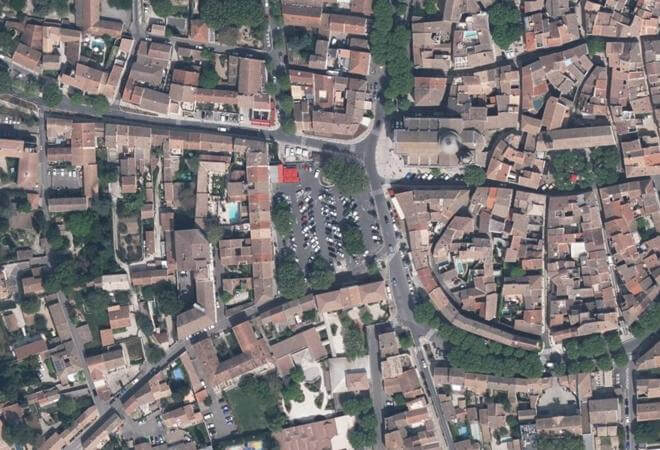 Vue aérienne Place de la République, Saint-Rémy-de-Provence