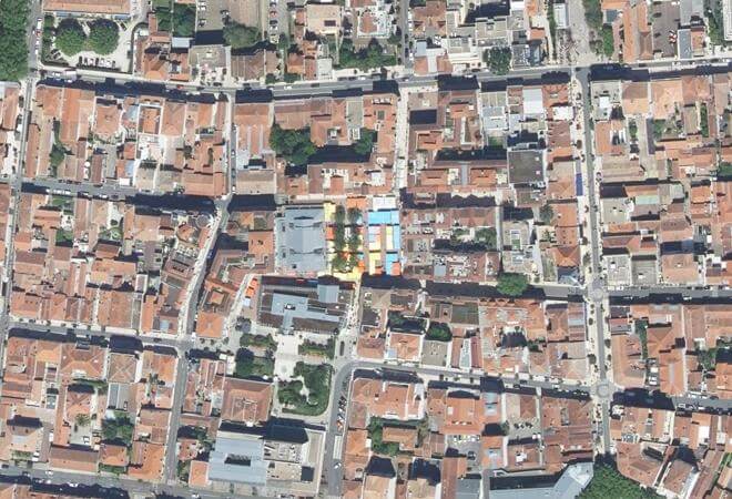 Vue aérienne Place des Marquises, Arcachon