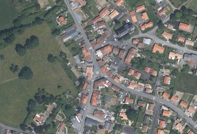 Vue aérienne Place des Mauges, Montrevault-sur-Èvre