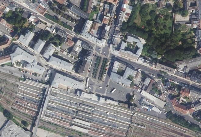 Vue aérienne Place du Général de Gaulle, Pontoise
