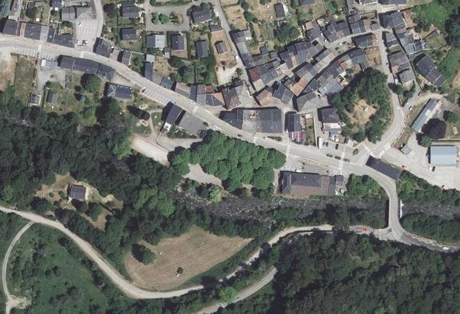 Vue aérienne Place du Gravier, Val-de-Sos