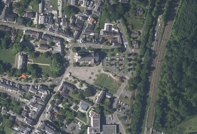 Vue aérienne Place du marché, La Chapelle-sur-Erdre