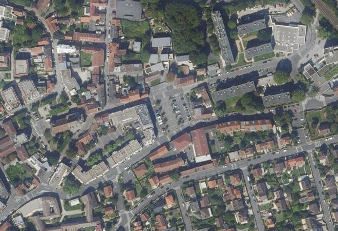 Vue aérienne Place du Marché, Orly