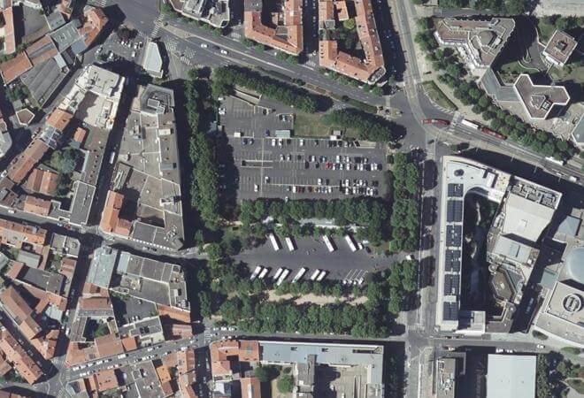 Vue aérienne Place Gambetta, Clermont-Ferrand