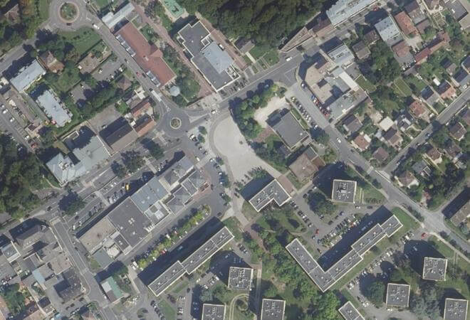 Vue aérienne Place Louis Aragon, Pontault-Combault