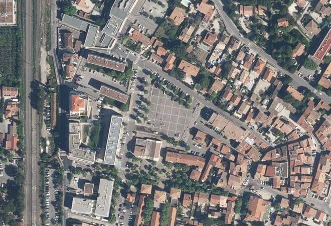 Vue aérienne Place Saint-Jacques, Rognac