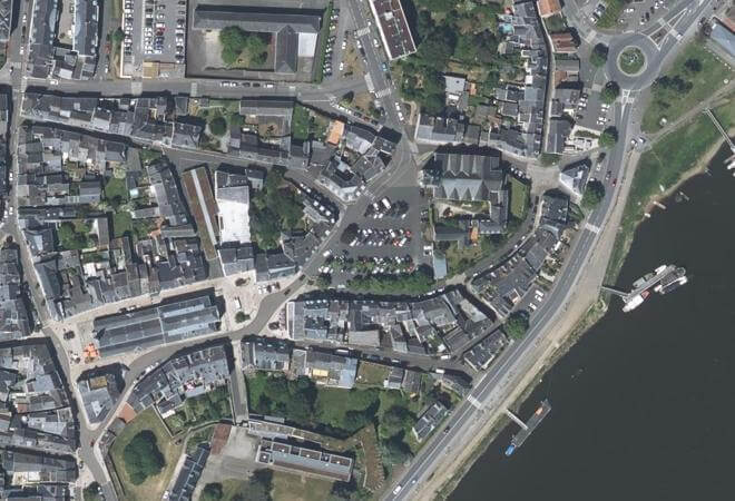 Vue aérienne Place Saint-Pierre, Ancenis-Saint-Géréon