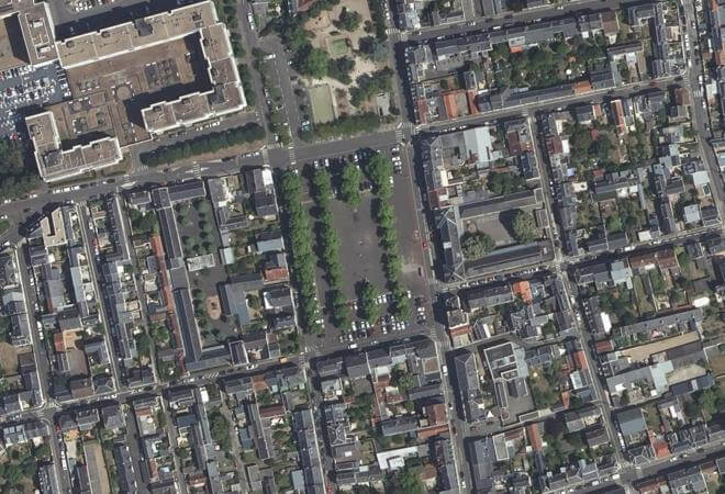 Vue aérienne Place Velpeau, Tours