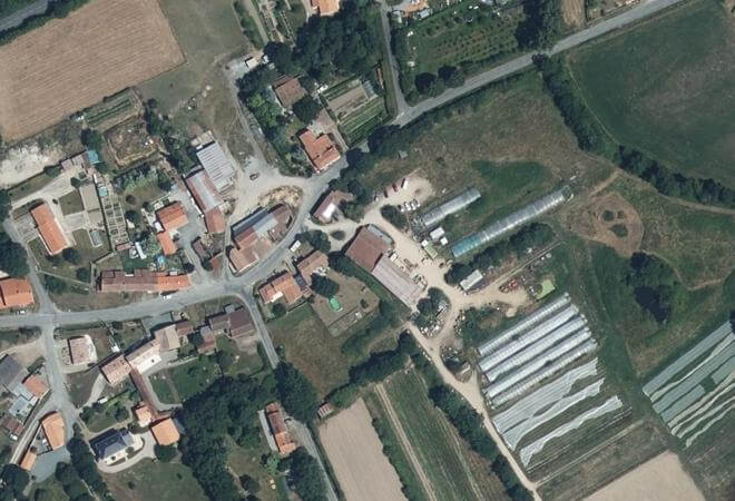 Vue aérienne Touche à la Terre (produits biologiques), Le Poiré-sur-Vie