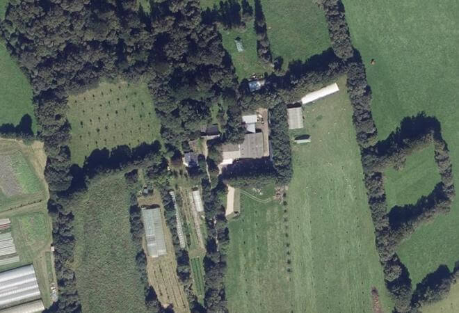 Vue aérienne Vente à la Ferme - Fromages, Viandes, Légumes, Sizun